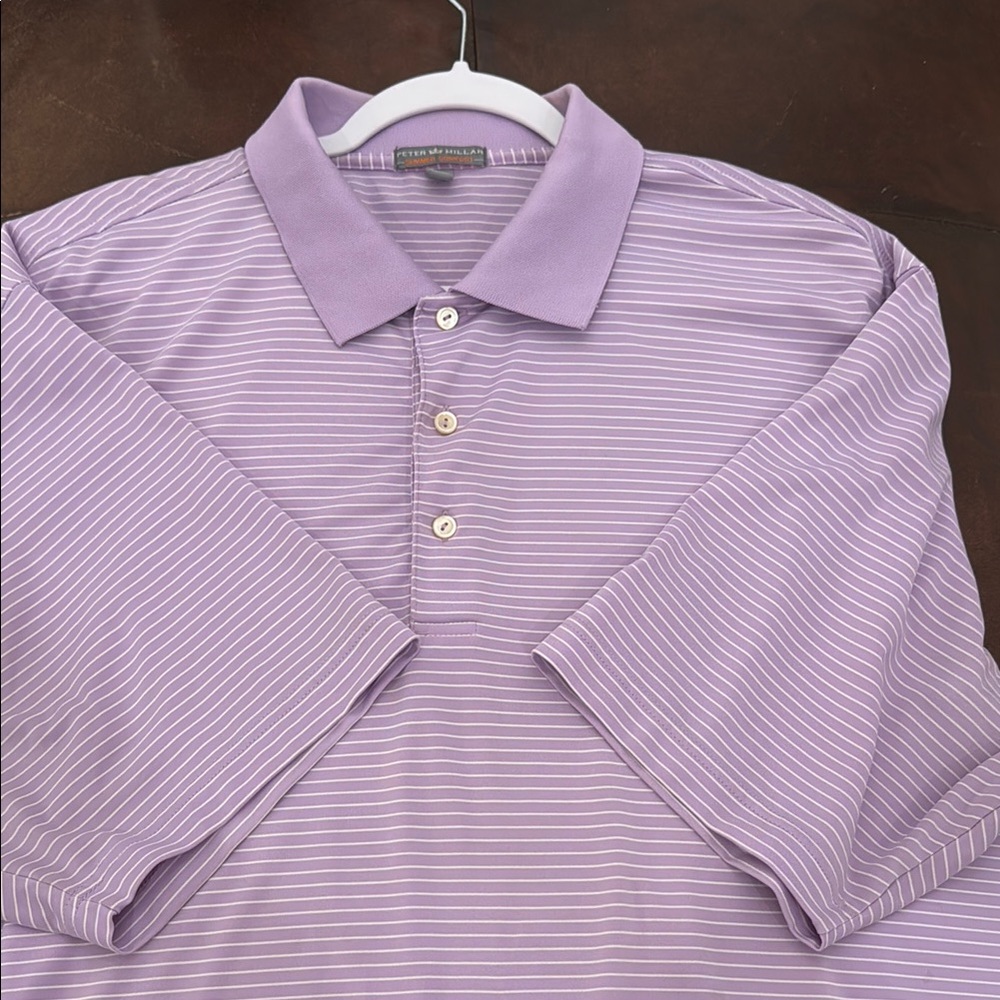 Peter Millar Purple Striped Men's Polo Shirt